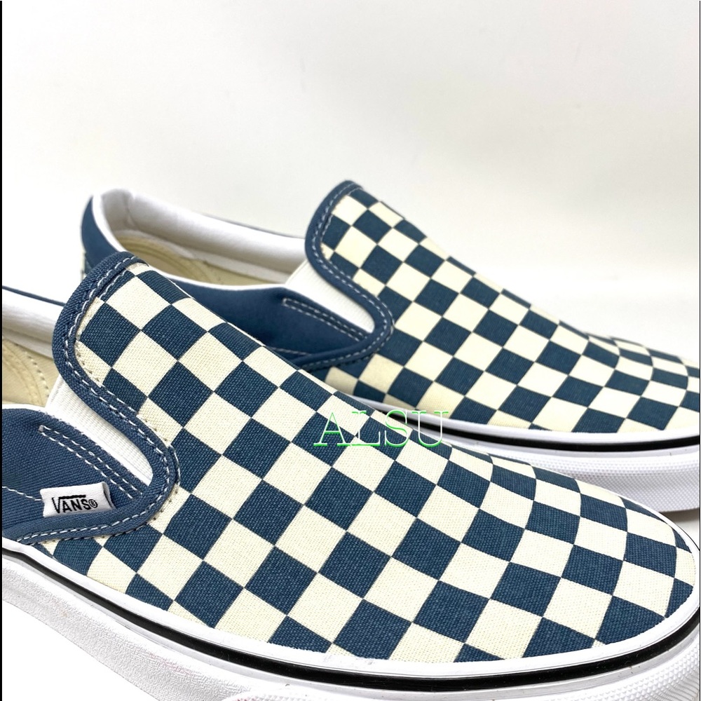 VANS Classic Slip On Checkerboard Blue Men’s - Picture 2 of 8